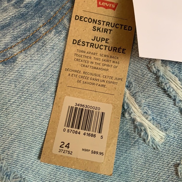 Levi’s High rise deconstructed denim skirt - Picture 6 of 6